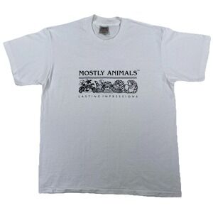 Vintage Mostly Animals Lasting Impression T-Shirt Adult XL White Single Stitch